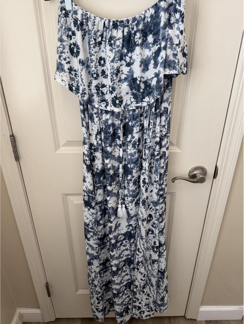 S Japna Anthropologie Strapless Maxi Dress